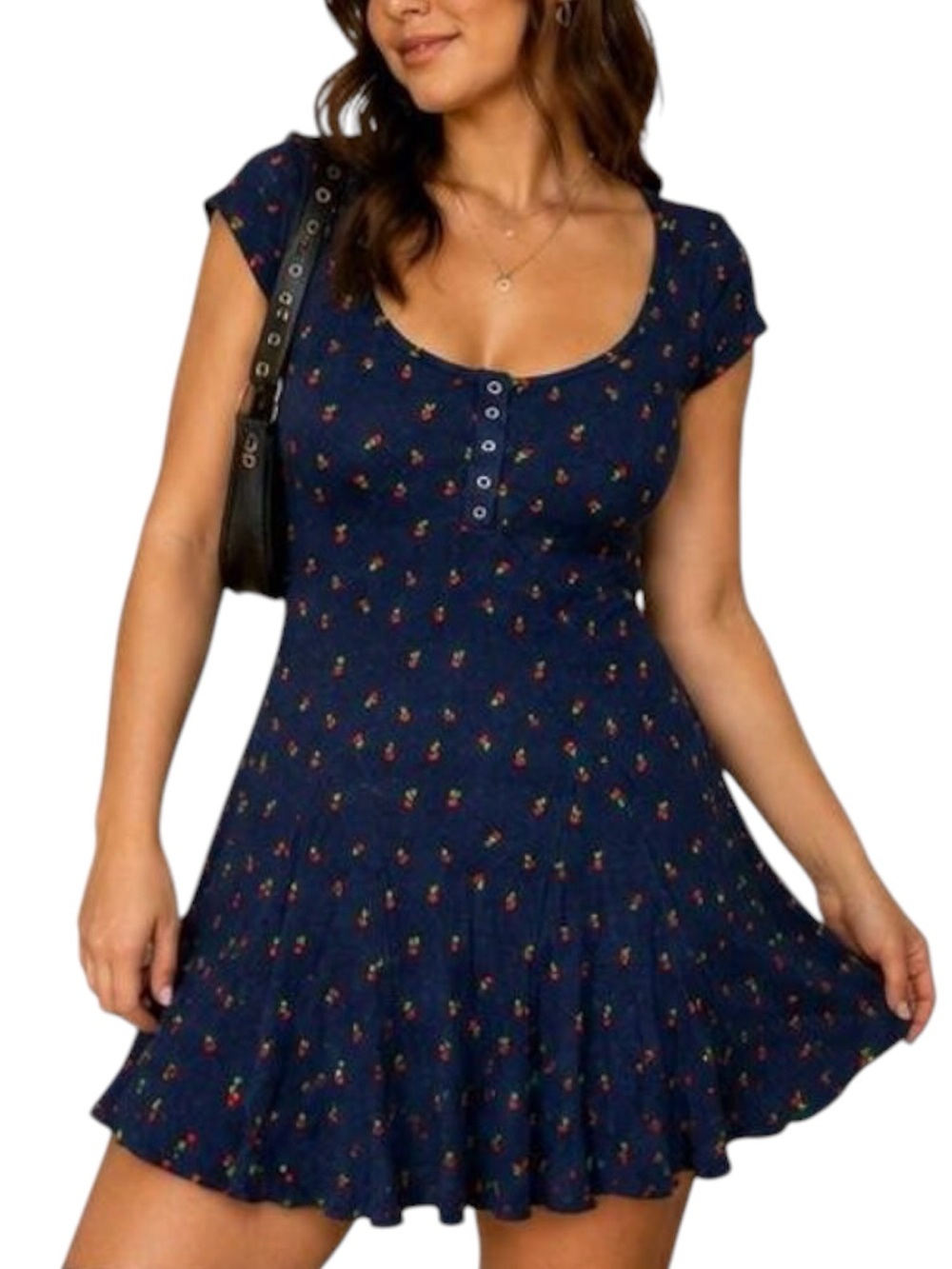 Urban Outfitters Women’s Dress Skater Y2K Strawberry Print Stretchy Soft Small